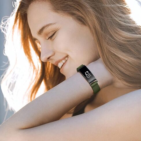 أربطة مرنة ناعمة من FINTIE متوافقة مع Fitbit Inspire 3 | حزام حلقة من النايلون قابل للتعديل وقابل للتمدد، حزام بديل مسامي، سوار معصم ملحق، رفيع للغاية وخفيف الوزن in Kuwait