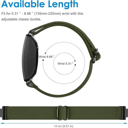 أربطة مرنة ناعمة من FINTIE متوافقة مع Fitbit Inspire 3 | حزام حلقة من النايلون قابل للتعديل وقابل للتمدد، حزام بديل مسامي، سوار معصم ملحق، رفيع للغاية وخفيف الوزن in Kuwait