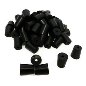RS-2-1 Rubber Stoppers, Size 2, Drilled 1-Hole (1-Pound Pack),Black