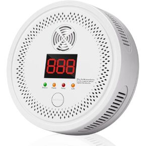 Carbon Monoxide Detector, CO Gas Monitor Alarm, Portable CO Detector with Digital Display & Voice Alert for Home, Kitchen, Travel, Battery Powered