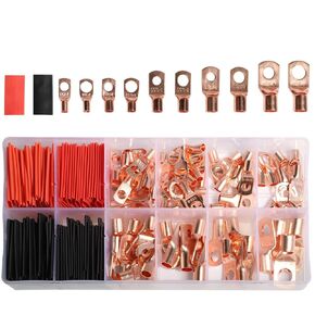 Battery Cable Lug Crimping Kit Electrical Crimper Wire Lugs Copper Set Ends Ring Terminals Connectors Eyelets