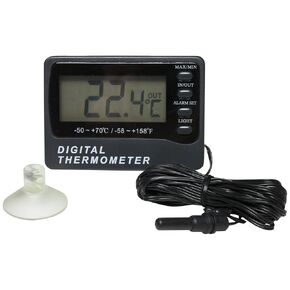 SP Bel-Art, H-B DURAC Calibrated Dual Zone Electronic Thermometer with Waterproof Sensor; -50/70C (-58/158F) External, -10/50C (14/122F) Internal (B60900-0500)