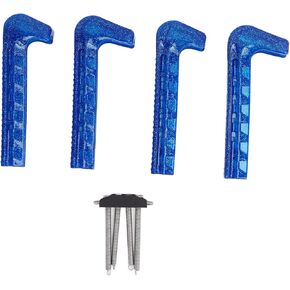 Ice Skate Blade Guards, 4pcs Antiskid Soft Plastic Adjustable Hockey Skate Blade Covers for Ice Hockey Figure Skating(Blue)