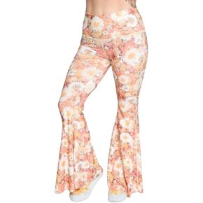 teeki Crop Bell Bottom Pant for Women High-Waist Stretchy Flare Bell Bottoms Premium Athletic Pants Retro 70s