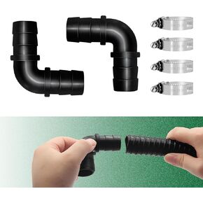 PVC 90 Degree Hose Elbow Barb Connector - 1 Inch Insert x 1 Inch Insert Hose Barb Fitting - PVC 90 Degree Elbow Hose Barb Fittings for Tubing Hose Water Line