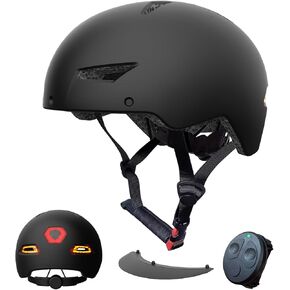 Smart Bike Helmet, Bike Helmets for Adults Men Women, Mountain Helmet with Turn Signals Remote Control, Removable Sunshade Smart Cycling Helmet