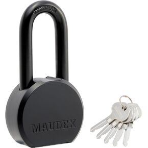 Maudex® PME65 Professional Grade Padlock - High Security with Boron Alloy Shackle, All-Weather Protection, 5 Brass Keys. for Storage Units, Gates & Commercial Security