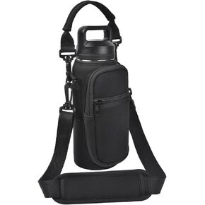 Water Bottle Holder with Strap Phone Pocket, Crossbody Carrier Sling Bag for YETI 18 24 26 32 36 40oz Cup Gym Hiking Travelling