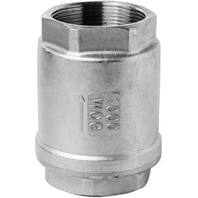 3/4" NPT Female WOG1000 Check Valve, Stainless Steel Vertical Check Valve, Spring Loaded In-line Low Cracking Pressure, CF8M, 1Pcs