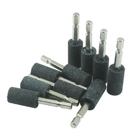 𝐉𝐔𝐍𝐋𝐈𝐗𝐍 10 Pcs 16 mm Cylindrical Shape Rotary Grinding Stone with 1/4" Hex Shank Aluminum Oxide Mounted Grinding Point for Drill