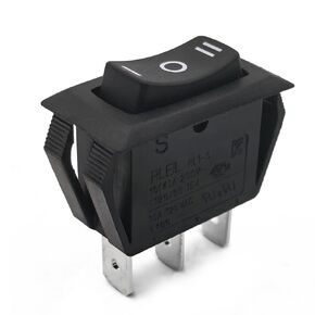 Button Rocker Switch 3-Position 3-Pin Replace RLEIL RL1-5 T125/55 250VAC 16A Black