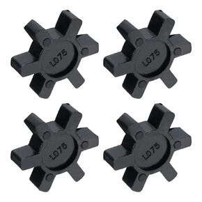 uxcell 4pcs L075 Jaw Coupling Insert, Flexible Solid Type NBR Rubber Jaw Coupling Center Inserts for L Jaw Coupling L-Jaw Coupler Set, Black