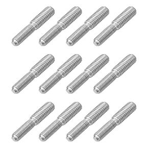 uxcell M5x15mm to M6x15mm Double End Threaded Stud Screw Bolt, 12Pcs 304 Stainless Steel Thread Reducer Adapter for Furniture Machinery Assembly Fastener