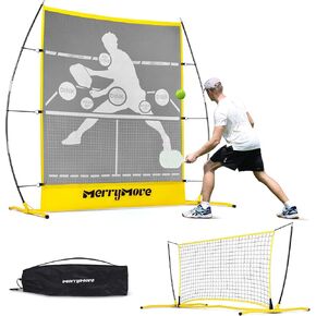 Pickleball Practice Rebounder Net: Portable Pickleball Rebounder or 6ft Mini Pickleball Net for Indoor Outdoor - 2in1 Pickleball Trainer for Dink Volley Training