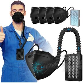 Breathe easier,Personal Wearable Air Purifiers,Reusable Portable Air Purifier with HEPA Filter,For Dust Work,Sawdust,Cycling,Running,Mountaineering, Outdoor Sports,Work Protection (Black)