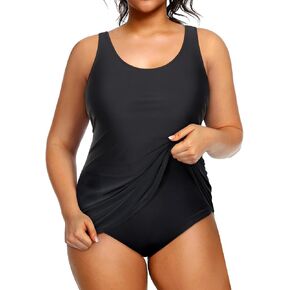 Holipick Plus Size Sarong One Piece Swimsuit for Women Tummy Control Bathing Suit Ruched Backless Swimwear