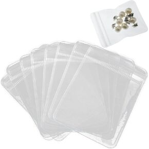100PCS 6x8cm PVC Jewelry Pouches Clear Zipper Bags Earrings Storage Bags for Storage Jewelry Packing Bags