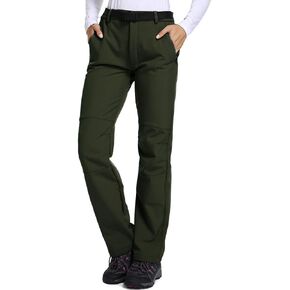 Jessie Kidden Women's Waterproof Pants Hiking Ski Snow Fish Fleece Lined Insulated Outdoor Golf Travel Pant (801F Army Green XXL 18)