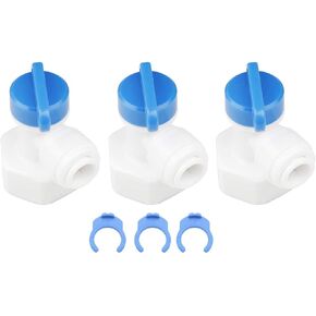 Elbow 3/4-Inch Female x 3/8-Inch Tank Ball Valve Quick Connect Fittings Aquarium RO Valve Water Pack of 3
