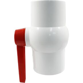1 Pcs 3" PVC Ball Valve Water Pipe Shut-off Valve Socket with Red T-Handle for Cold Water Supply Lines - Durable and Efficient