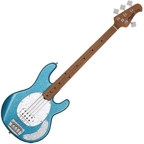Sterling by Music Man 4 String Bass Guitar, Right, Blue Sparkle (RAY34-BSK-M2)