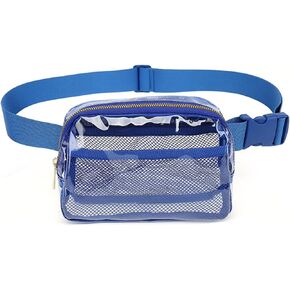 Clear Fanny Pack Stadium Approved, Waterproof Fanny Pack Transparent Bag With Adjustable Strap For Travel Festivals Sports Party Purple