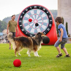 Inflatable Giant Kick Dart Soccer Dart Board Games Outdoor Backyard Games 6ft Big Kick Darts Game Inflatable for Kids Adults Family with 4 Kick Balls & Air Pump Large Carnival Games Dartboard