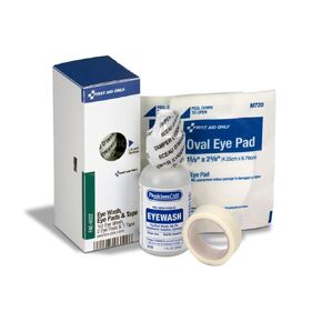 First Aid Only 4-Piece Eye Wash Kit with Oval Eye Pads, First Aid Tape & Emergency Eye Rinse