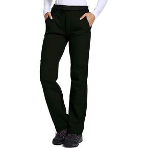 Jessie Kidden Women's Waterproof Pants Hiking Ski Snow Fish Fleece Lined Insulated Outdoor Golf Travel Pant (801F Black 4)