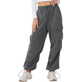 بنطلون BBX Lephsnt الفضفاض للسيدات مع جيب قابل للتعديل عالي الخصر بنطلون ركض مريح مناسب للمظلة Y2K in Kuwait