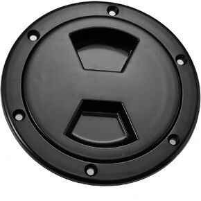 4 Inch Boat Inspection Deck Plate Hatch Marine Round Inspection Hatch Deck Plate with Detachable Cover Water Tight for Outdoor Installations Black Automotive Parts