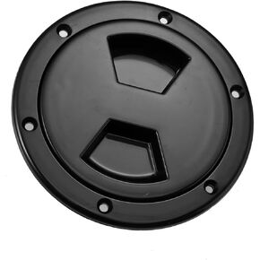 Motoforti 5 Inch Boat Inspection Deck Plate Hatch Marine Round Inspection Hatch Deck Plate with Detachable Cover Water Tight for Outdoor Installations Black Long-Lasting
