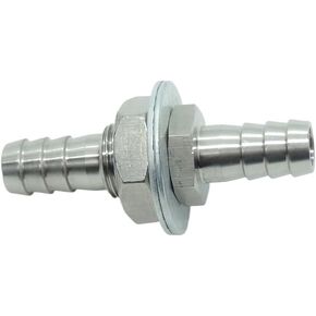 1 Piece Stainless Steel 304 5/16" Barb x 5/16" Hose Barb Thru-Bulk Bulkhead Fitting
