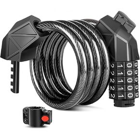 قفل كابل قفل الدراجة، مجموعة أقفال الدراجة شديدة التحمل ومضادة للسرقة، قفل سكوتر - ملحقات الدراجة in Kuwait