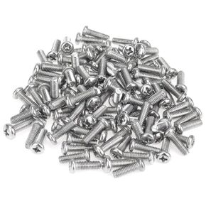 105 Pieces M4 x 6mm Machine Screws, Thread Pitch 0.7mm, Sutemribor M4 Phillips Pan Head Machine Screws, 304 Stainless Steel, Fully Threaded, Silver