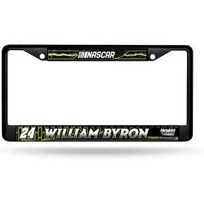 William Byron No. 24 Officially Licensed Hendrick NASCAR License Plate Frame – Black Chrome Metal with Black & Gold Team Logo – Car, Truck, RV Motorsports Accessory for Racing Fans by Rico Industries