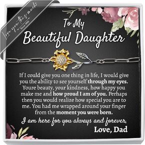 Love You This Much Sentimental Father to Daughter Moon & Back Necklace, .925 Sterling Silver, Present for Grown Up Daughter from Dad, Daddy to Daughter Gift Set