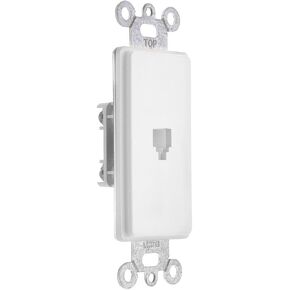 Leviton 40649-W 6P4C Screw Terminals, Decora Insert, White