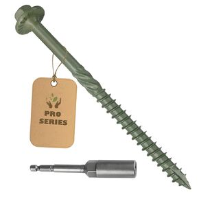 40PCS-#14x 6-Heavy-Duty-Green-Timber-Structural-Wood-Screws–Exterior-Coated-Wood Screws-Landscaping-Construction-Laminated-Beams and Pole-Barns-Carpentry -Hex Socket Included