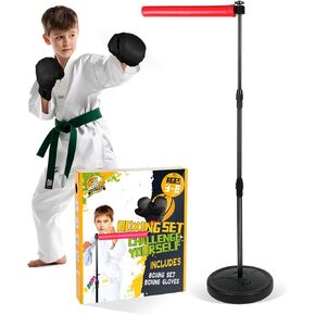 قضيب دوار 360 درجة، قضيب منعكس، قضيب ملاكمة دوار، مجموعة ملاكمة قابلة للتعديل، مناسبة للأطفال مع قفاز in Kuwait
