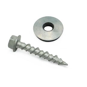 #10 x 1 Metal Roofing Screws, Hex Head Sheet Metal Roof Screw, Self Starting Metal to Wood Siding Screws. EPDM Washer.Galvanized Head, No Painting, 350PCS