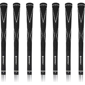 Gowolf Premium Natural Rubber Golf Grips 7 Pack Hybrid Golf Club Rubber Grips Standard Size
