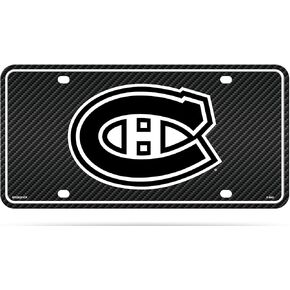 Rico Industries NHL Montreal Canadiens Carbon Fiber Metal Auto Tag 8.5" x 11" - Great for Truck/Car/SUV