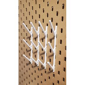 'Just Hanging' Thread Display Storage, Compatible with IKEA SKADIS Pegboards. (Glossy White, 4Pack, 3Spot Spools)