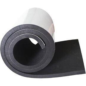 Black Foam Sheet Pad with Adhesive Backing, 11.81" W x 59" L x 1/2" T Cosplay Foam Board, Single-Sided EVA Foam Roll Closed Cell Insulation Foam Tape for DIY Craft Project Weather Stripping Door Seal