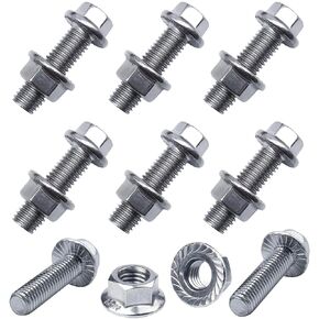 8 Pack Flanged Hex Head Bolts, M10X1.5-35mm Flanged Hex Head Screws,Exhaust Manifold Bolt Kit,Flange Bolts and Nuts for Securing Exhaust Components