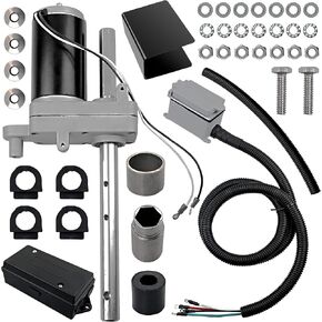1824200100 Electric Powered Trailer Jack Kit - 12,000 lbs, 12V, Heavy-Duty Powered Drive Kit with Single Speed Jacks and Control Switch - Weather-Resistant for RVs, Campers, and Trailers