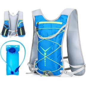 Hydration Vest with 2L Water Bladder for Running, Hiking & Cycling – Lightweight Waterproof Backpack with Reflective Straps, Breathable Design & Adjustable Fit for Men & Women