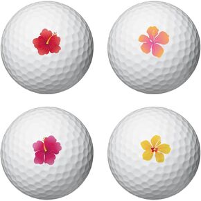 PLIGREAT Tropical Flower Golf Ball Markers 32 Pcs Colorful Mini Floral Golf Ball Marking Stickers for Identify Golf Balls 2 Sheets Golf Ball Customise Markers Golfer Gift Golfing Accessories
