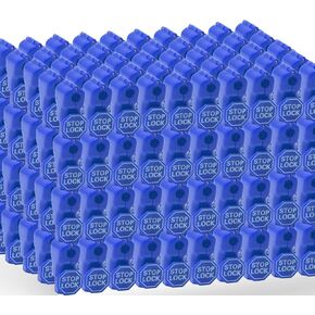BETERTEK Stop Locks 200 Pack Peg Hook Locks Blue Retail Security Anti-Theft peg Hook Stop Lock Pegboard Hook Lock Slat Wall Hook Locks